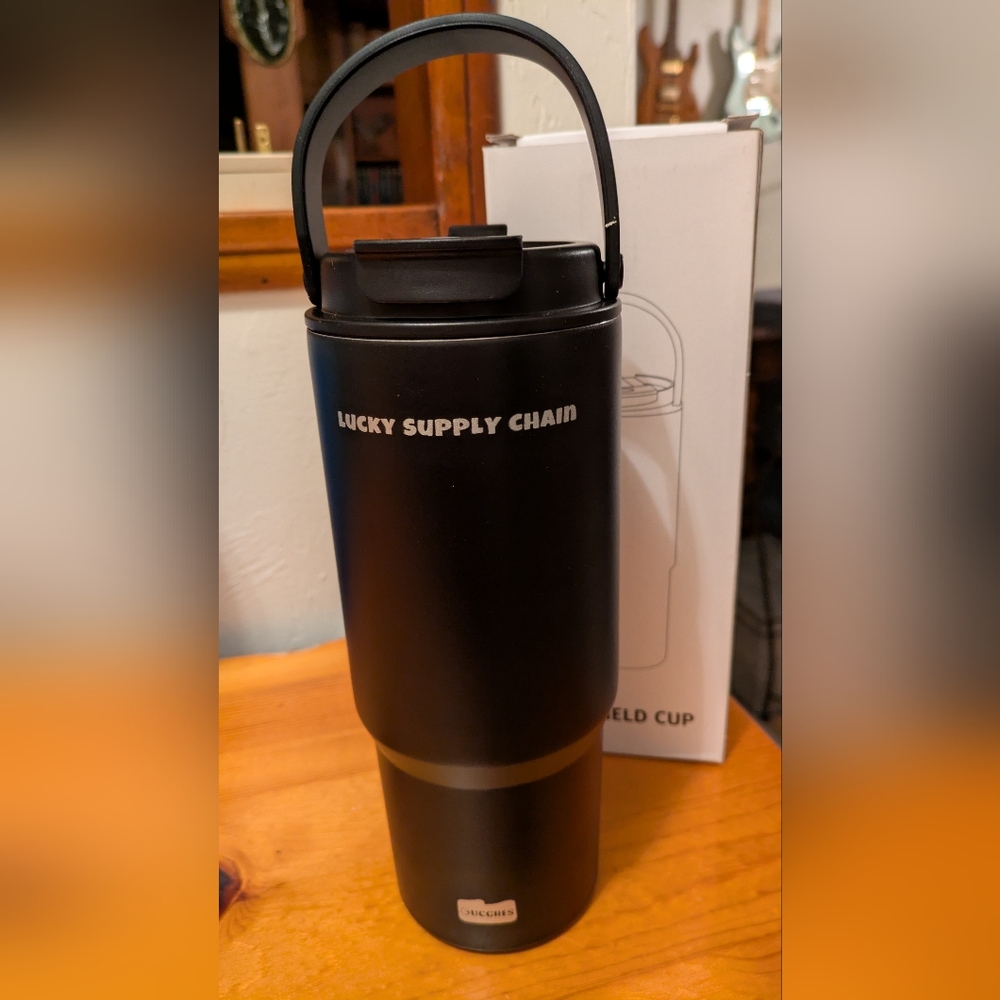 Insulated Water Tumbler 24 oz. Stainless Steel, Copper lined. Black. NIB